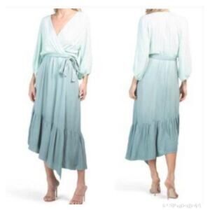 Young Fabulous and Broke Jillian Wrap Maxi Dress Ombré In Teal Size Medium